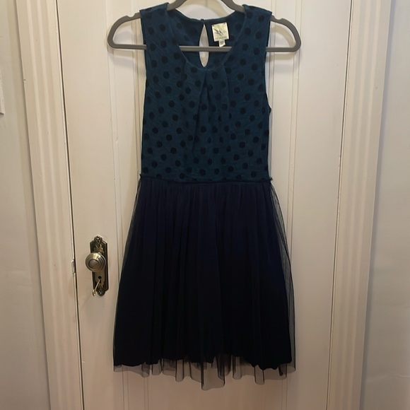 Like new! Anthropologie Weston wear Sparrow navy polka dot tulle dress - Picture 5 of 11